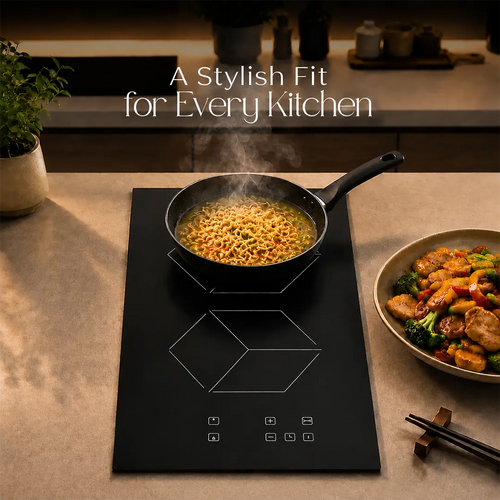 Snifz SZ-HPT electric hot plate with toughened glass top styled in a modern kitchen