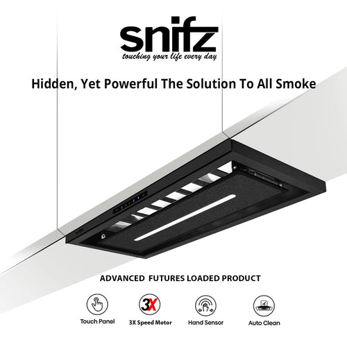 Snifz SZ-Magic 12 hidden chimney kitchen hood with touch panel and auto-clean feature – available in Pakistan showrooms