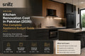 Modern Pakistani kitchen renovation with built-in hob, range hood and oven by Snifz World