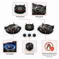 Magic Stove 3 burner built-in gas hob with auto ignition, grill support, control knobs and flame failure safety device