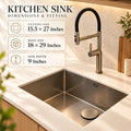 Kitchen Sink with Pull-Out Faucet – Stainless Steel