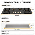 Magic Stove 4 burner gas hob product and built-in installation dimensions