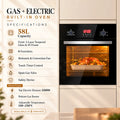 Snifz GE-5808 built-in oven with six cooking functions and rotisserie