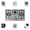 Snifz 3D LS built-in hob features – brass burner, auto ignition, soft knobs, stainless steel