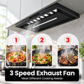 Snifz Magic 12 hidden chimney hood 3-speed exhaust fan for different cooking needs