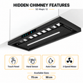 Snifz Magic 12 hidden chimney features touch panel, hand sensor, auto clean, 3-speed motor, 75cm and 90cm sizes