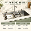 Snifz SZ-R93 Stainless Steel Kitchen Sink with Built-in Faucet