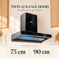 Snifz Twin 12 Kitchen Chimney – Auto Clean Range Hood