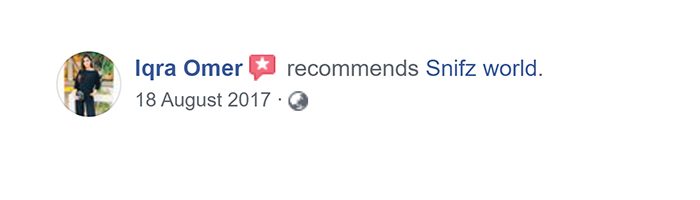 Iqra Omer Customer Reviews for snifz